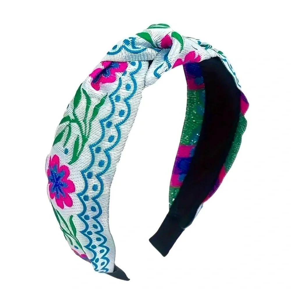 Colorful White Boho Headband - Picture 2 of 3